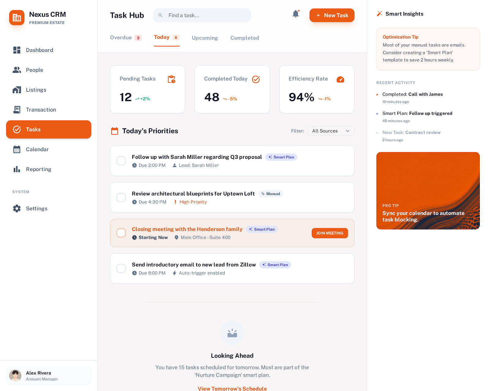 CRM Task Hub
